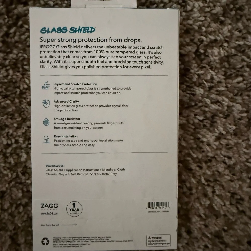 Glass Shield Tempered Glass Screen Protector for iPhone 14 & 13/13 Pro - Clear
